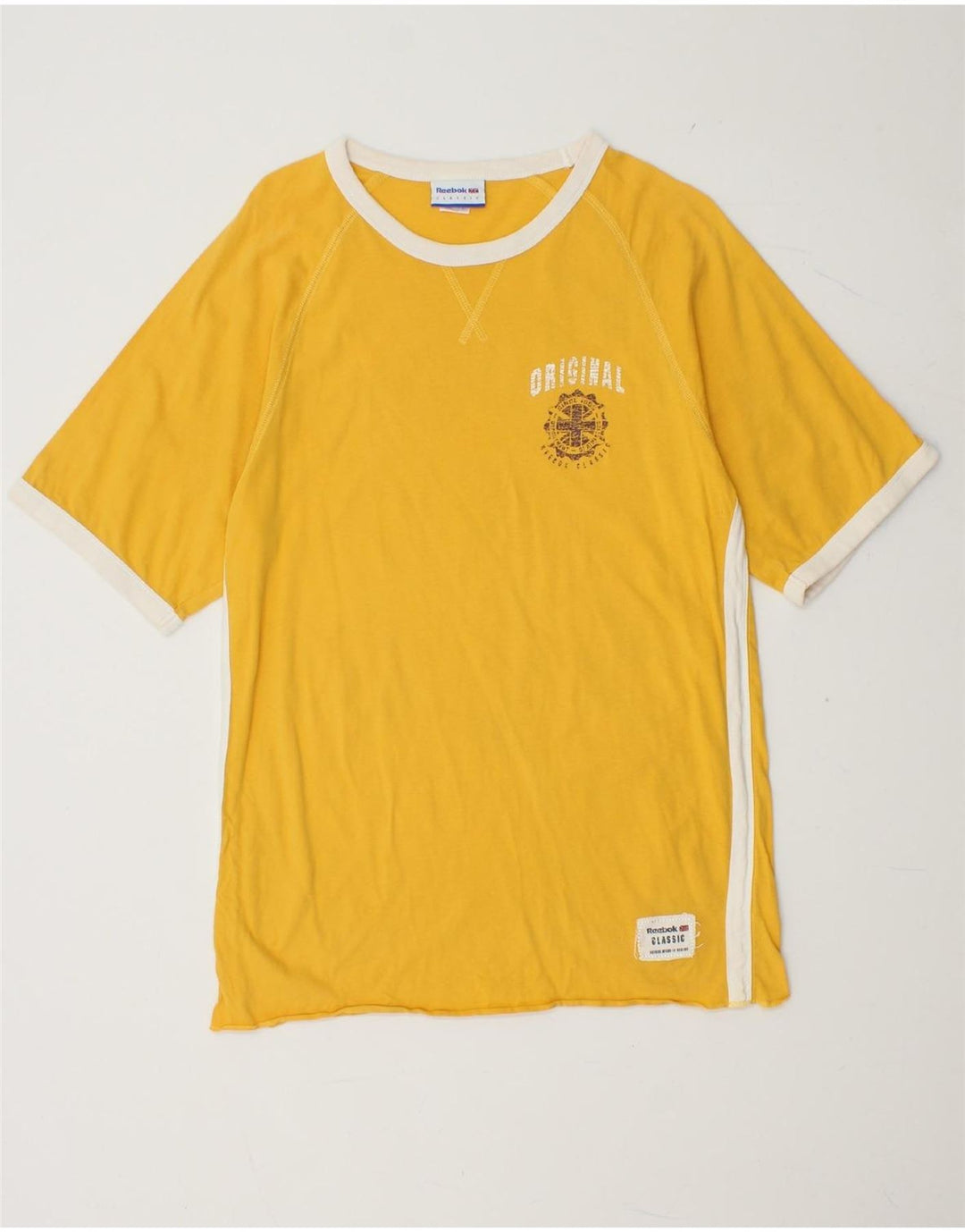 T-shirt grafica da uomo REEBOK Top in cotone giallo medio