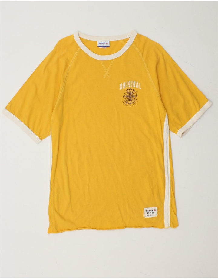 T-shirt grafica da uomo REEBOK Top in cotone giallo medio