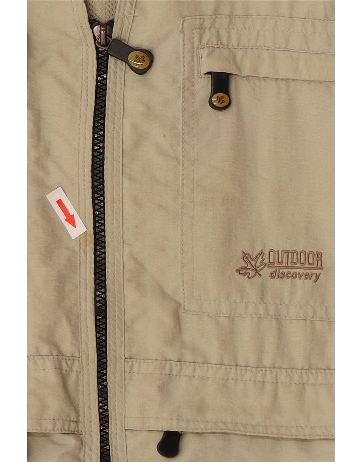 Gilet pratico da uomo vintage UK 40/42 Poliestere beige medio