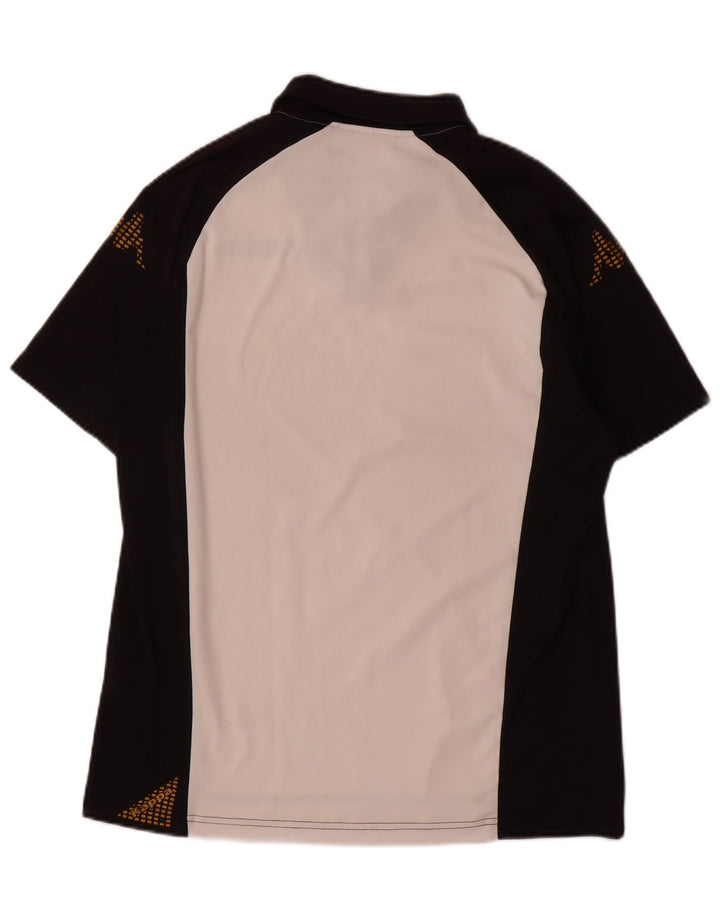 Polo Kappa da uomo grande in poliestere color block bianco