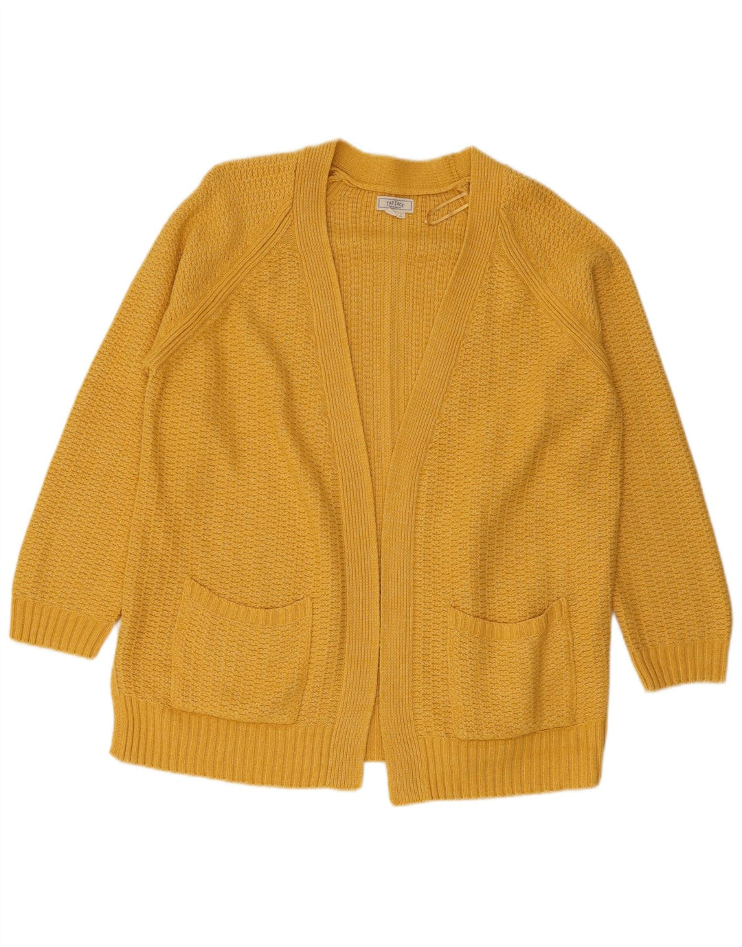 Maglione cardigan aperto da donna Fat Face UK 12 Acrilico giallo medio