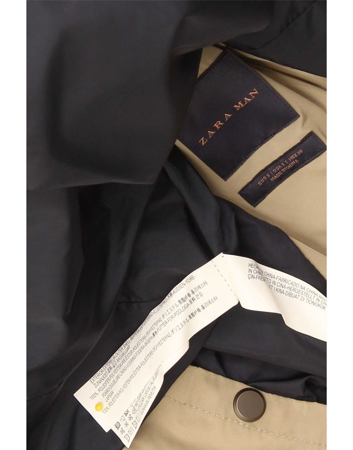 Trench da uomo Zara UK 36 piccolo poliestere beige