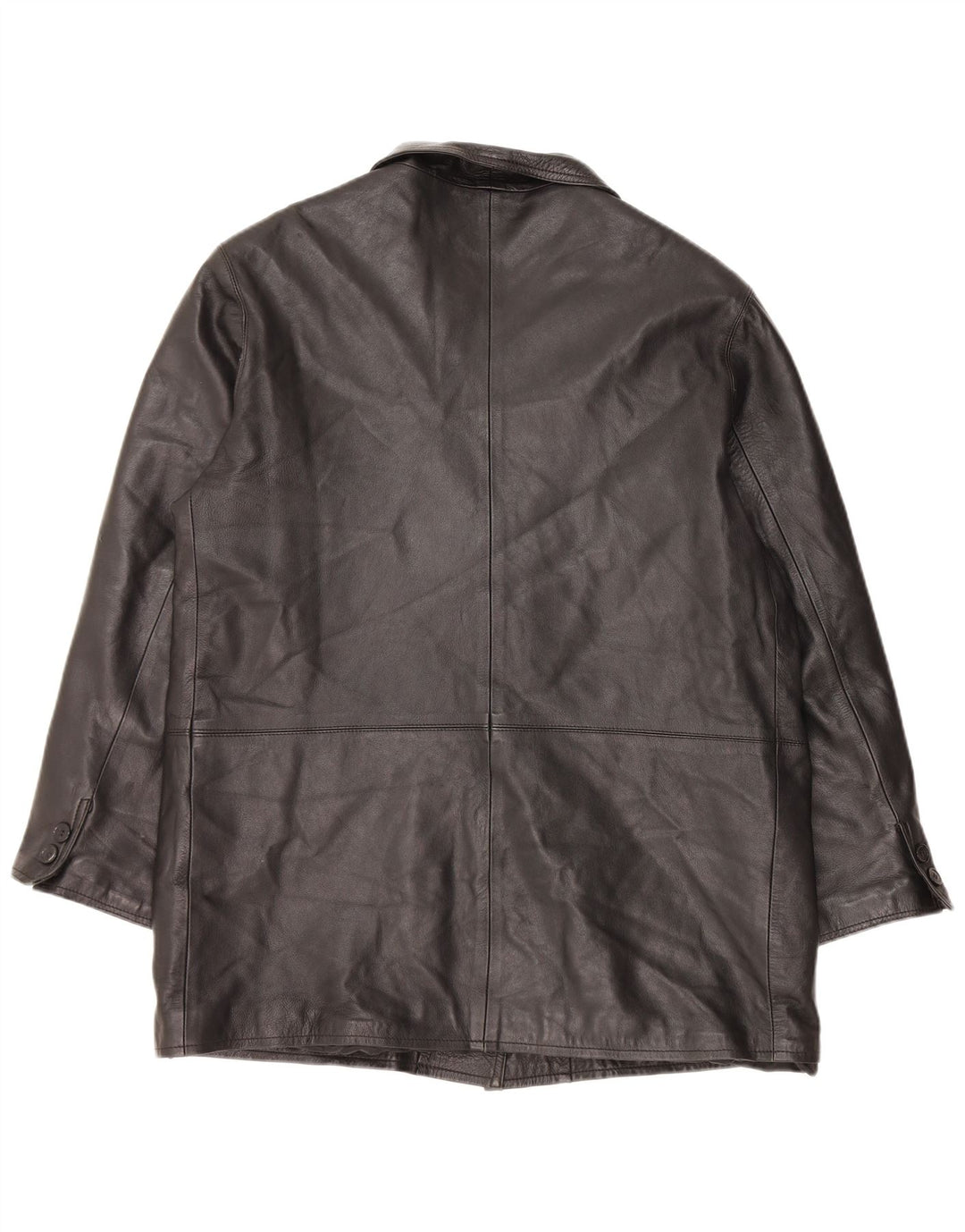 Cappotto in Pelle Donna VINTAGE IT 48 XL Pelle Nera