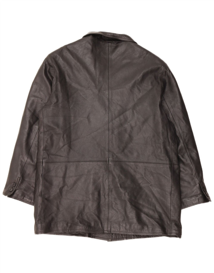 Cappotto in Pelle Donna VINTAGE IT 48 XL Pelle Nera