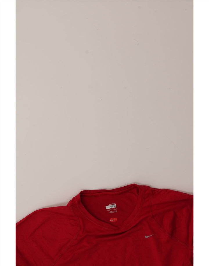 NIKE Womens T-Shirt Top US 8/10 Medium Red Nylon Vintage Nike and Second-Hand Nike from Messina Hembry 