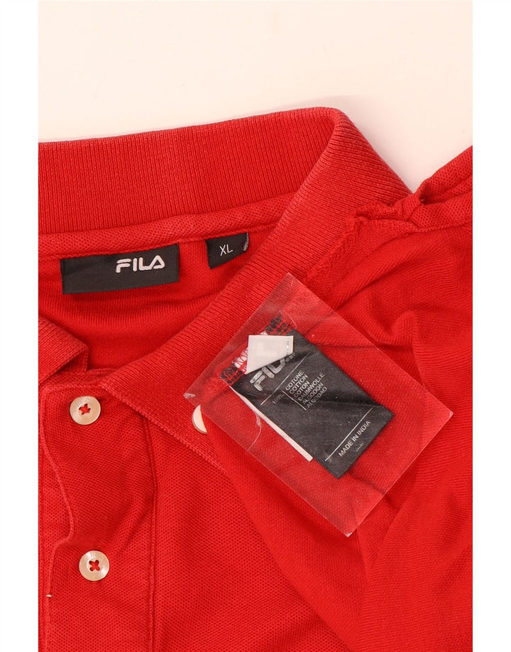 Polo da uomo FILA XL in cotone rosso