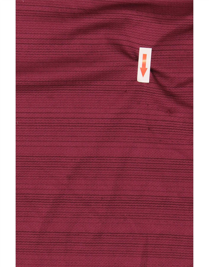 T-shirt Nike da uomo Dri Fit, top grande, in poliestere a righe bordeaux