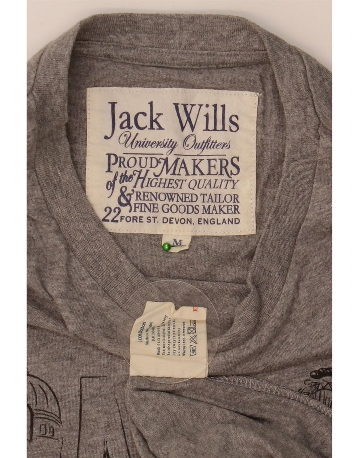 JACK WILLS T-shirt grafica da uomo Top in cotone screziato grigio medio