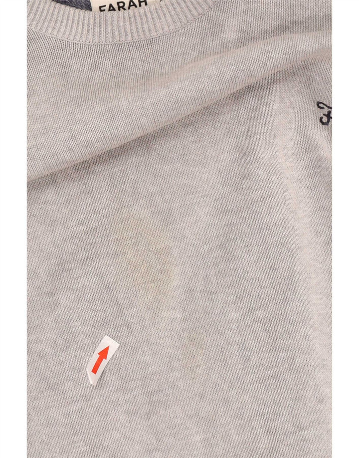 Maglione da uomo con scollo a barca Farah 2XL cotone grigio