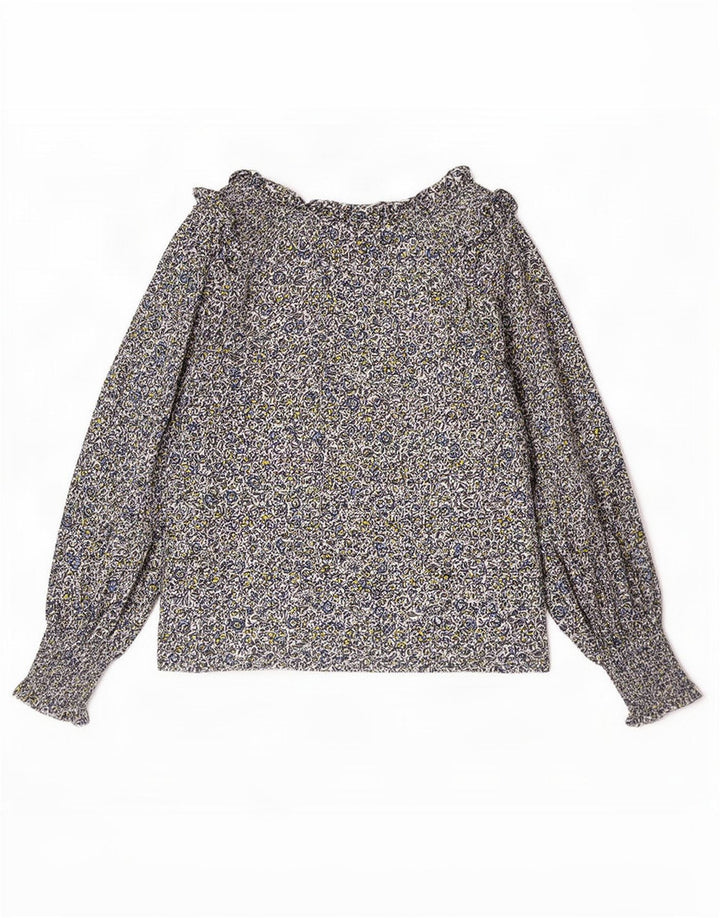 Boden Camicetta a maniche lunghe da donna Top UK 12 Medio Floreale multicolore