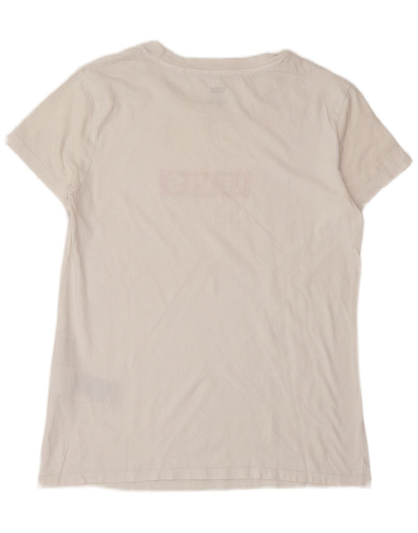 T-shirt grafica da donna Levi's Top UK 10 piccola in cotone bianco