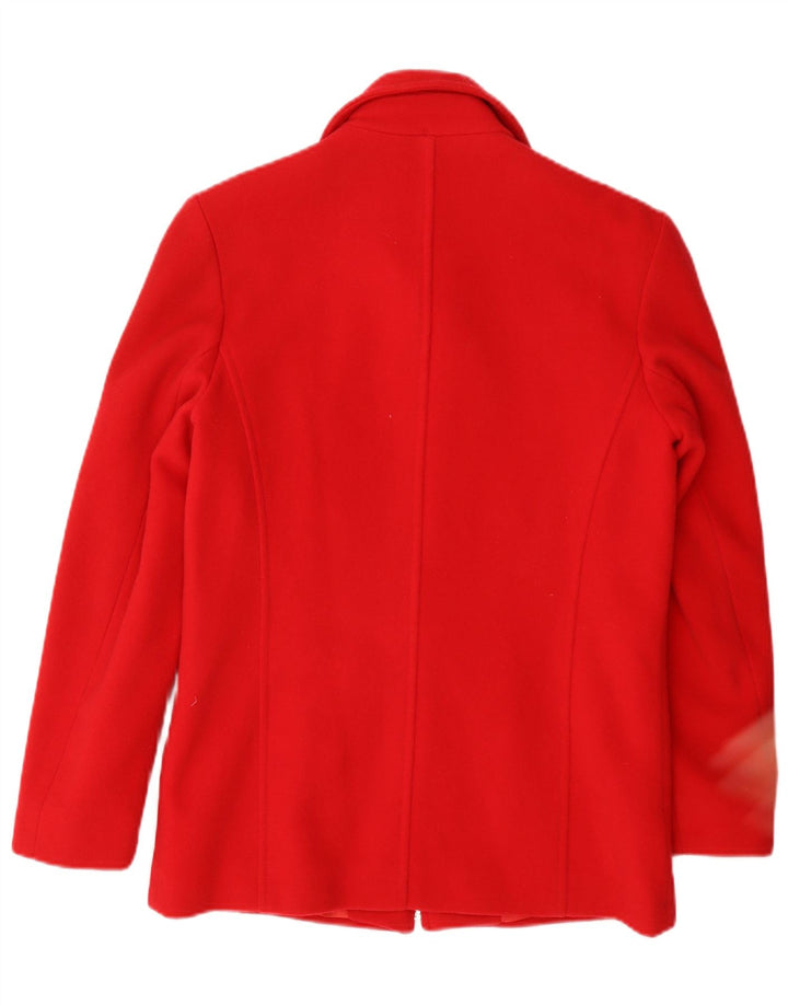 Giacca blazer con zip intera da donna Kesta London UK 10 piccola lana rossa