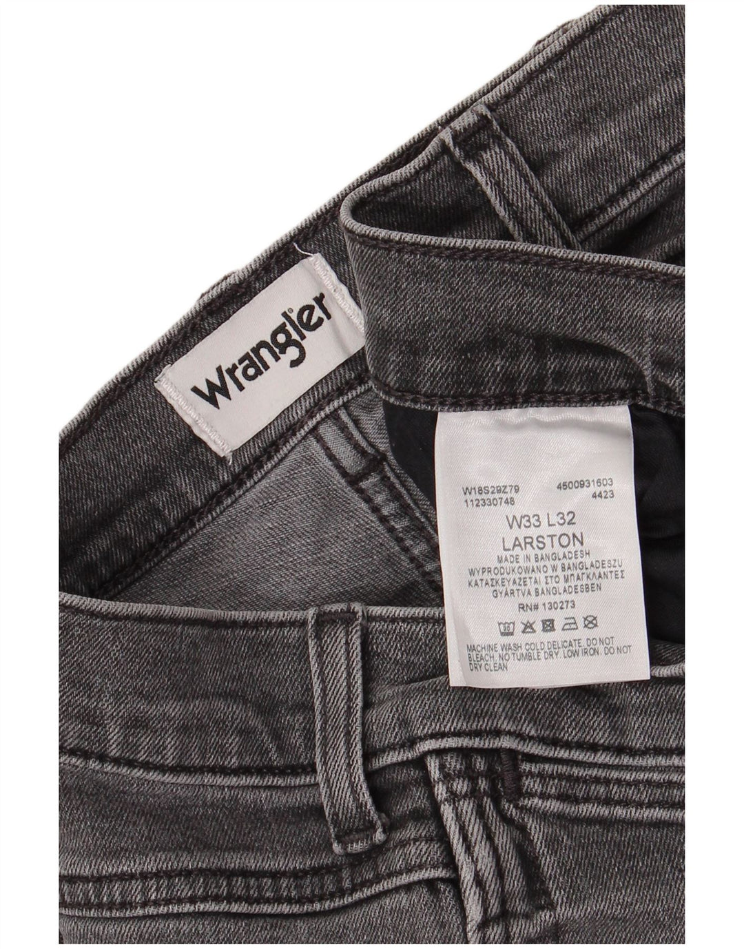 Jeans slim da uomo Larston WRANGLER W33 L27 cotone grigio