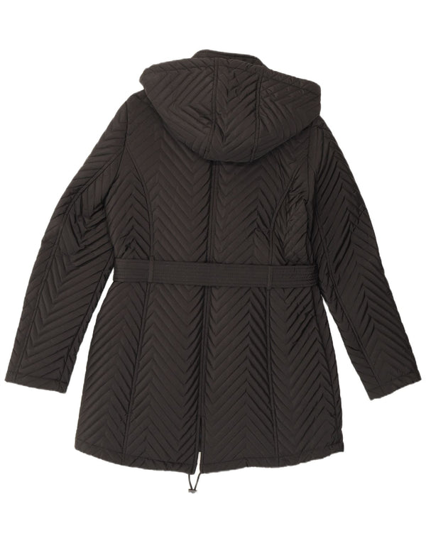 Giacca a vento con cappuccio da donna Dkny UK 12 Chevron medio nero