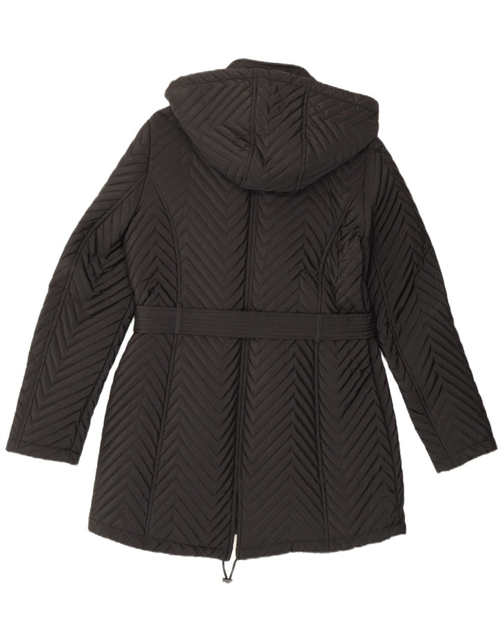 Giacca a vento con cappuccio da donna Dkny UK 12 Chevron medio nero