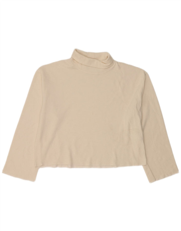 Top Zara da donna a maniche lunghe UK 16 grande cotone bianco