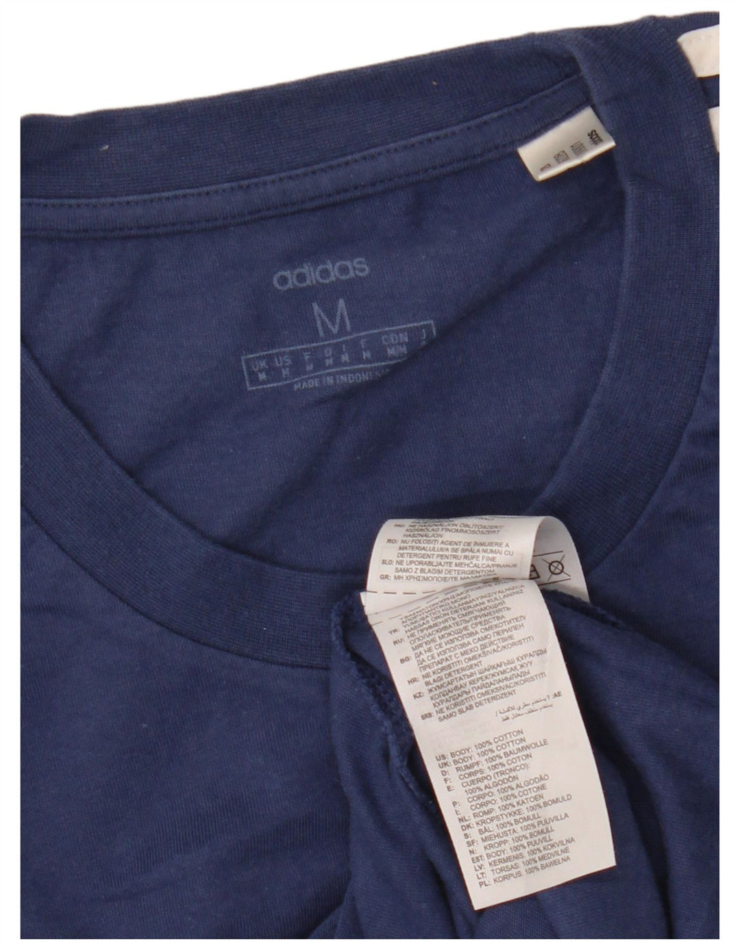 T-shirt da uomo Adidas Top media in cotone blu navy