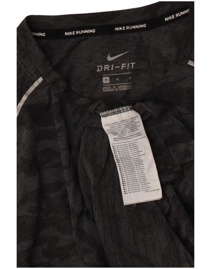 T-shirt Nike Dri Fit da uomo in poliestere mimetico grigio medio