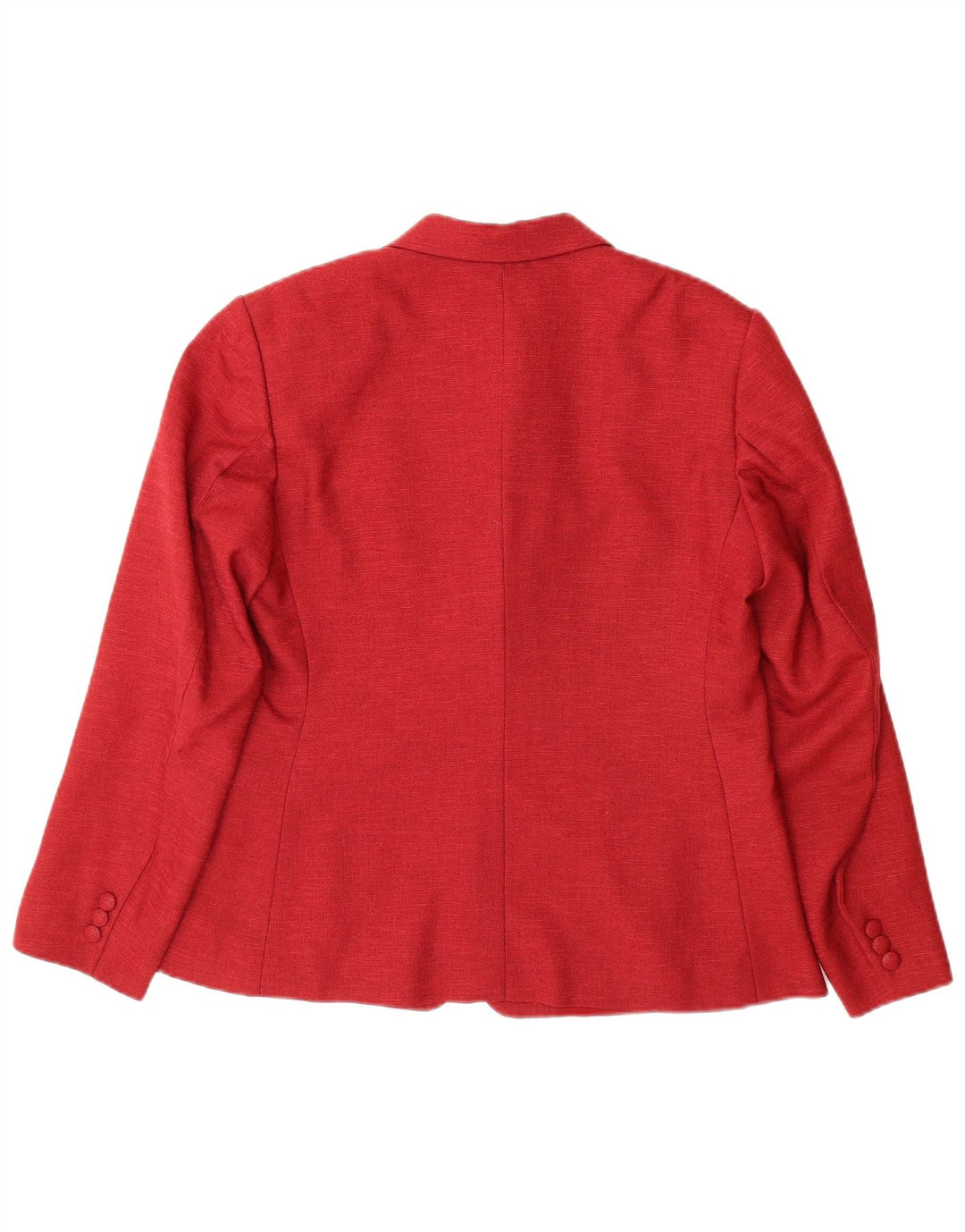 Giacca blazer a 3 bottoni da donna VINTAGE UK 14 grande rossa screziata