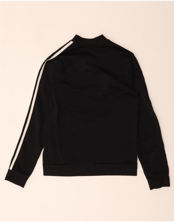 Adidas Boys Tracksuit Top Jacket 11-12 Years Black Polyester