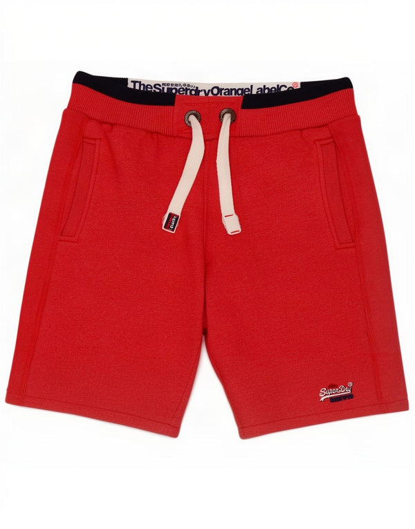 Pantaloncini sportivi da uomo slim fit Superdry in cotone rosso medio