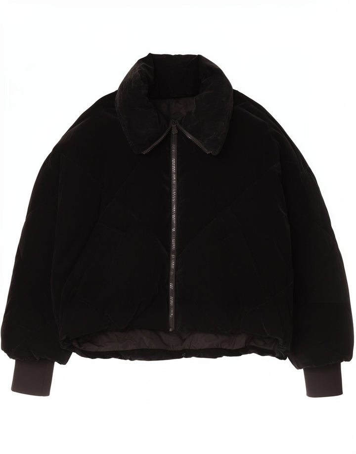 Giacca imbottita oversize da donna Zara UK 10 piccola in poliuretano nero