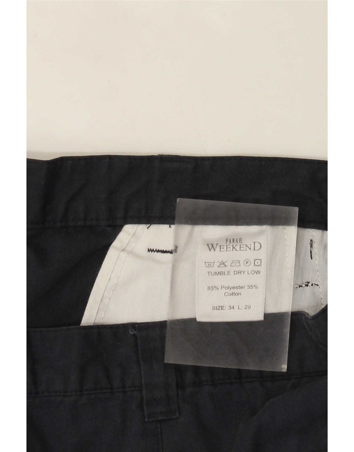 Pantaloni chino dritti da fine settimana da uomo Farah W34 L29 poliestere blu navy