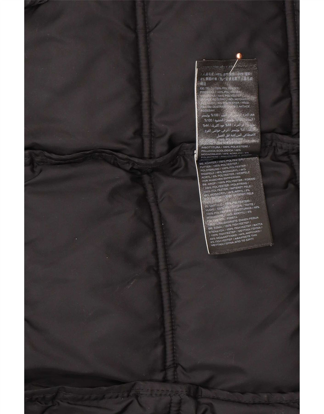 Cappotto imbottito con cappuccio da donna Superdry UK 12 medio poliestere nero