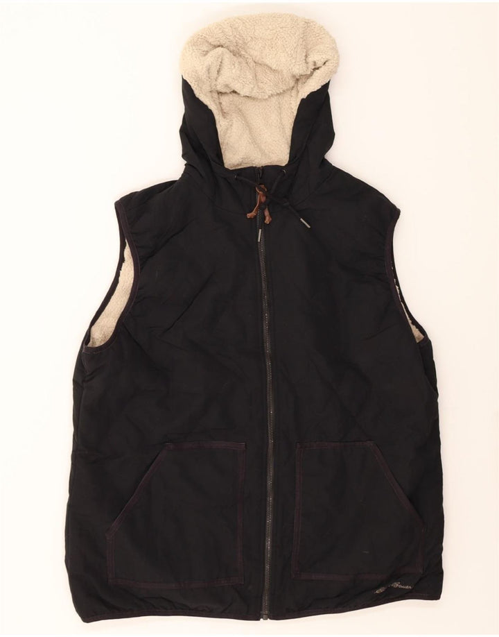 EDDIE BAUER Womens Hooded Quilted Gilet UK 18 XL Black Polyester Vintage Eddie Bauer and Second-Hand Eddie Bauer from Messina Hembry 