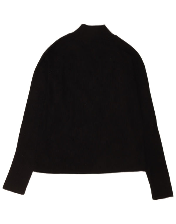 Top corto da donna Zara a maniche lunghe UK 14 grande viscosa nera