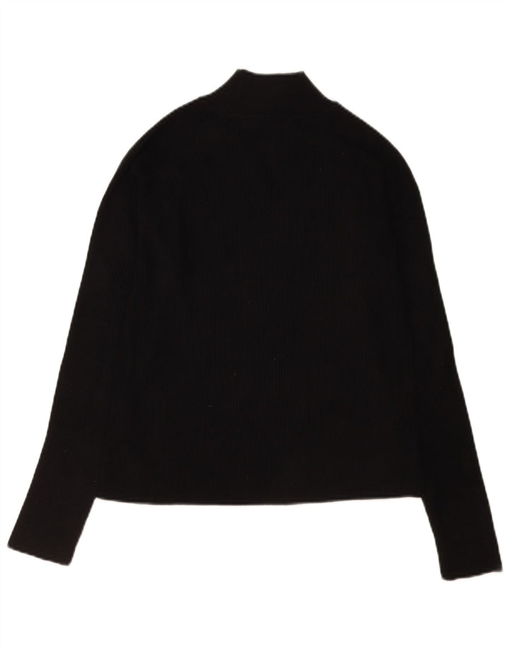Top corto da donna Zara a maniche lunghe UK 14 grande viscosa nera