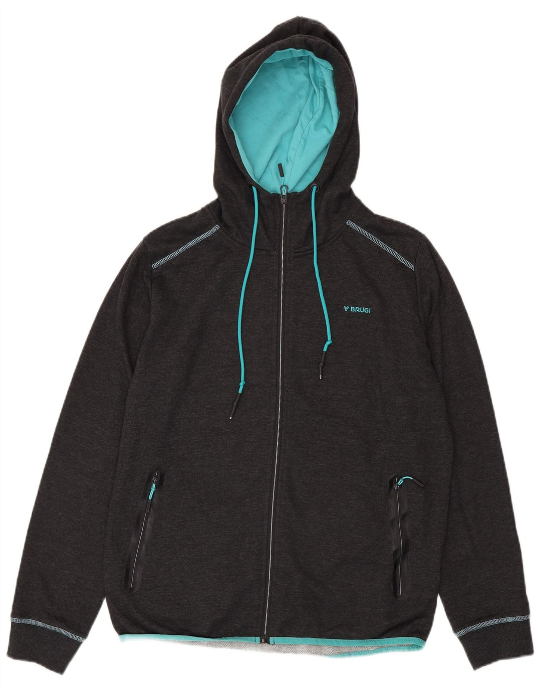 Maglione con cappuccio e zip da donna BRUGI UK 18 XL Grigio