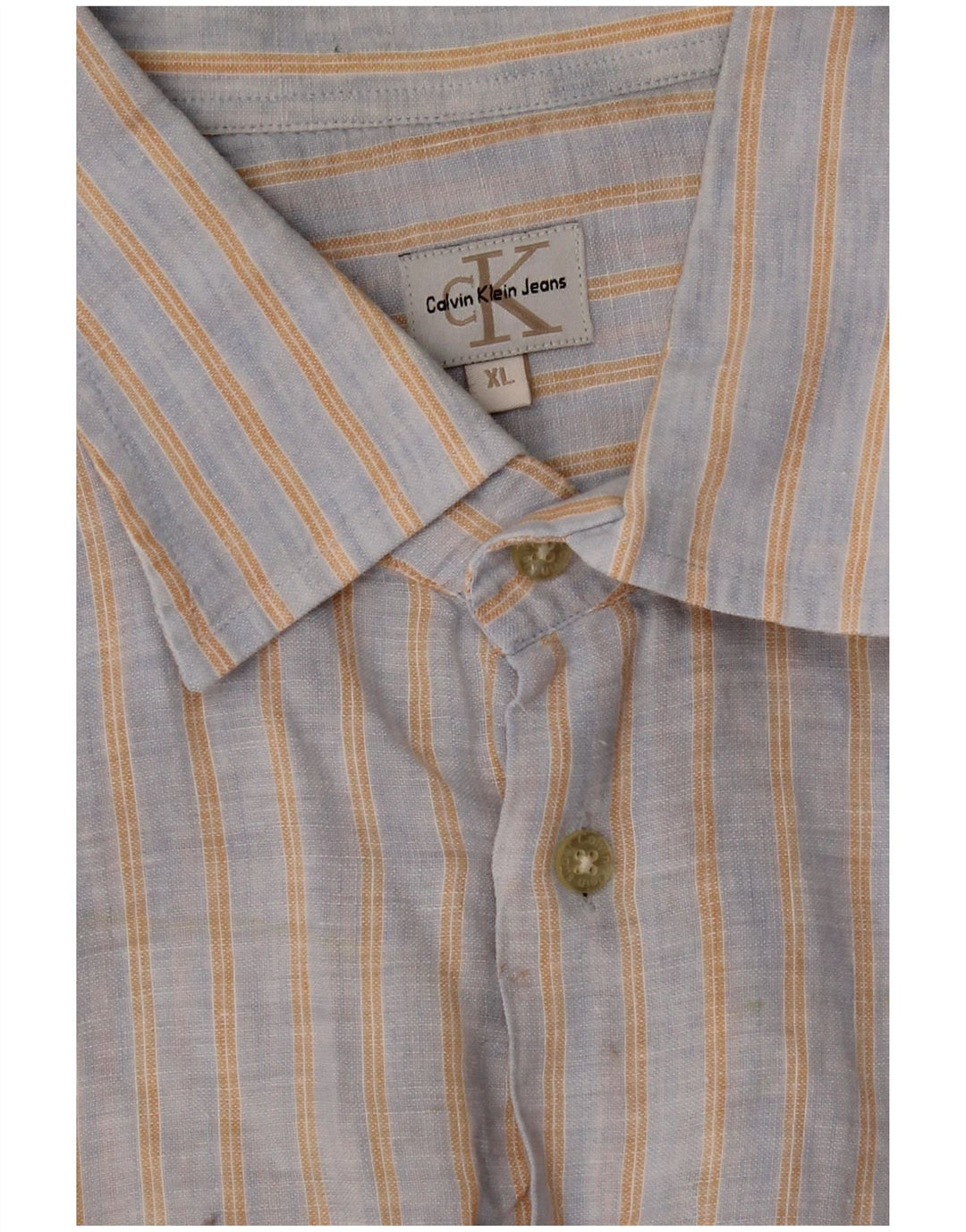 Camicia a maniche corte da uomo Calvin Klein Jeans XL a righe grigie