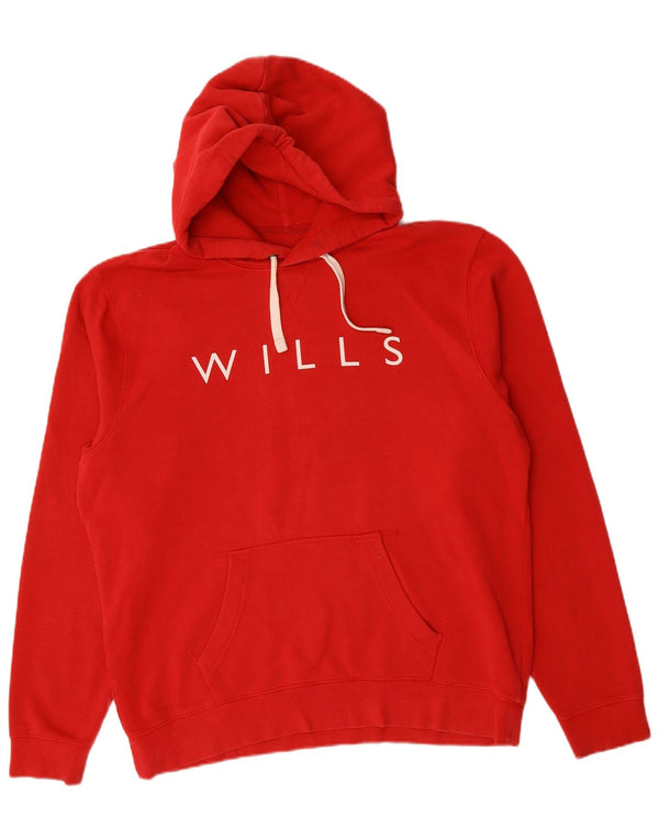JACK WILLS Felpa con cappuccio grafica da uomo XL Cotone rosso