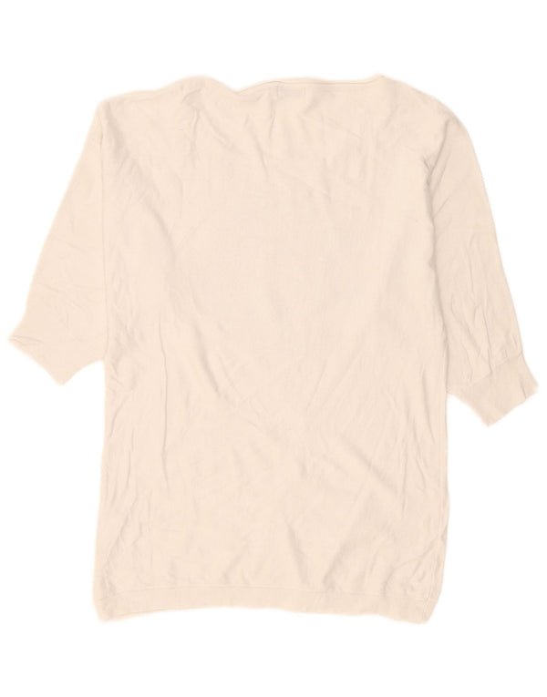 Guess Maglione da donna con scollo a barca con grafica oversize UK 6 XS Bianco