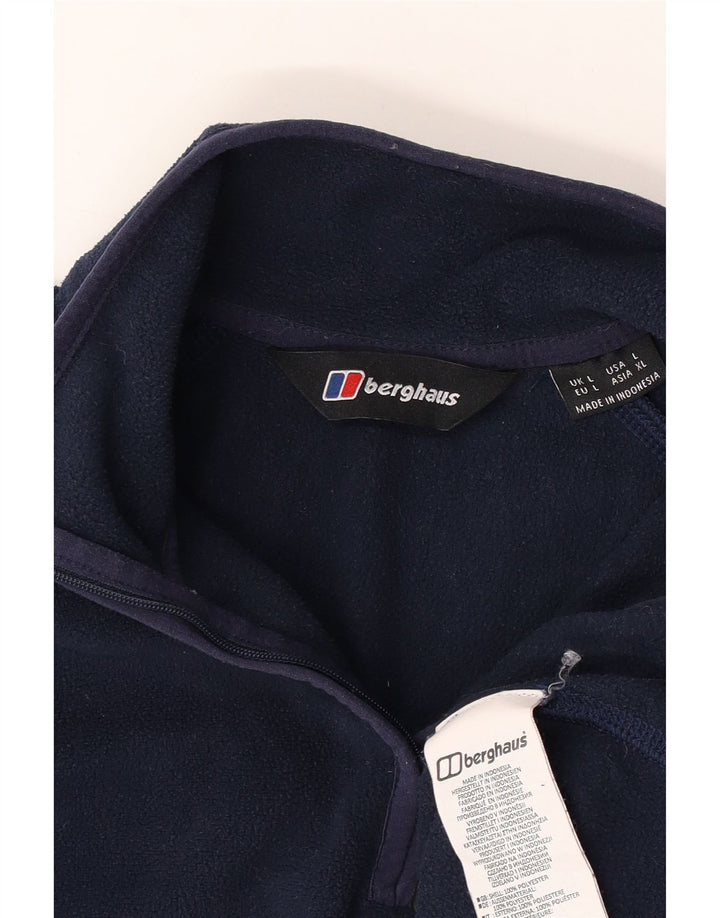 Maglione in pile da uomo Berghaus con zip e collo grande in poliestere blu navy