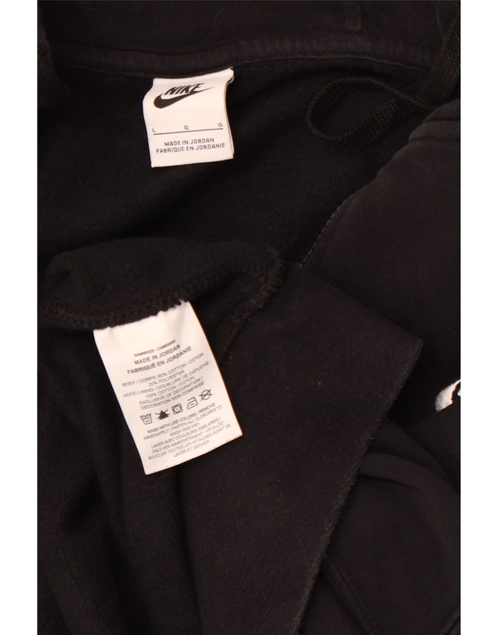 Maglione con cappuccio e zip da uomo NIKE grande in cotone nero