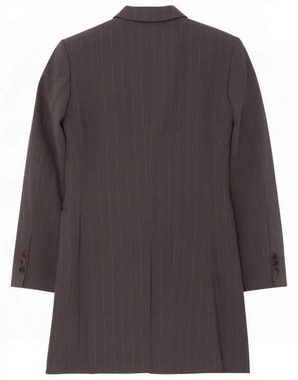 Marks & Spencer Petite Cappotto da donna UK 8 Small Grigio Gessato Poliestere
