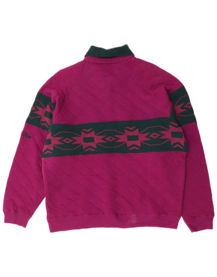 NORTH WESTERN Felpa con collo alto da uomo Maglione viola medio Fair Isle