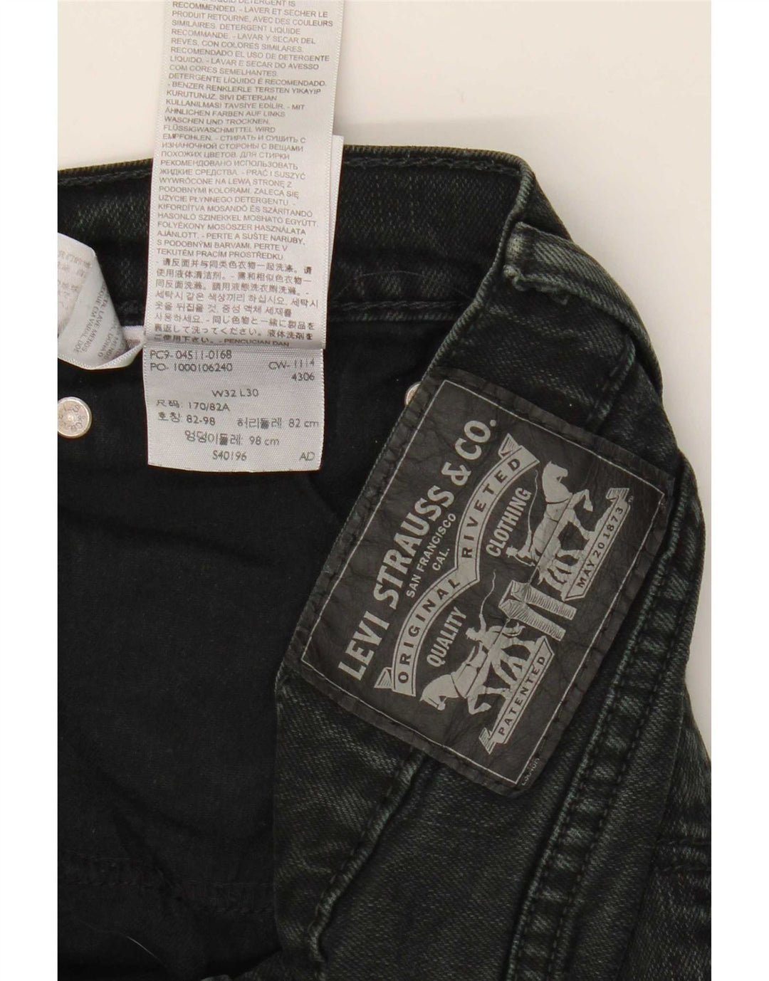 Jeans dritti da donna Levi's W32 L30 cotone nero