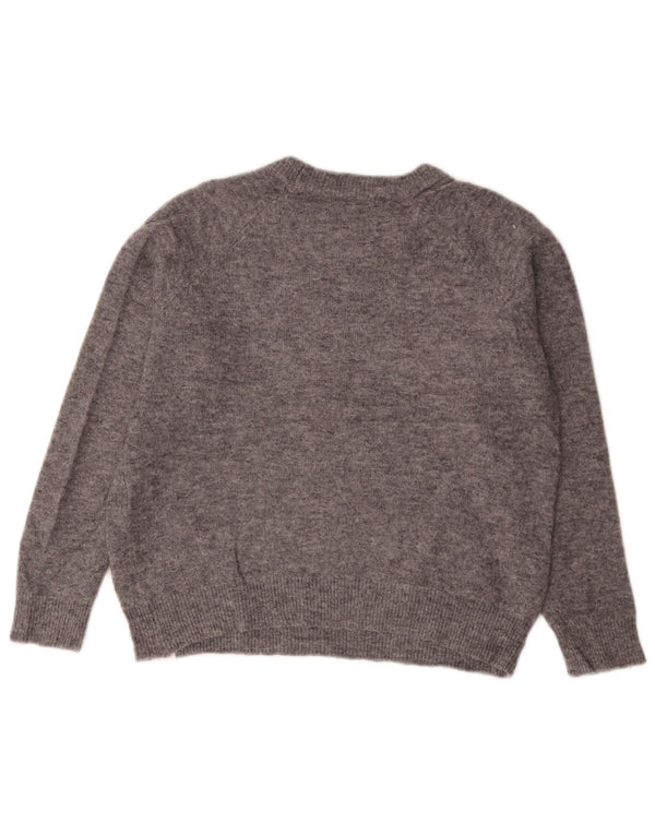 Maglione corto con scollo a barca da donna Zara UK 14 Grigio medio screziato