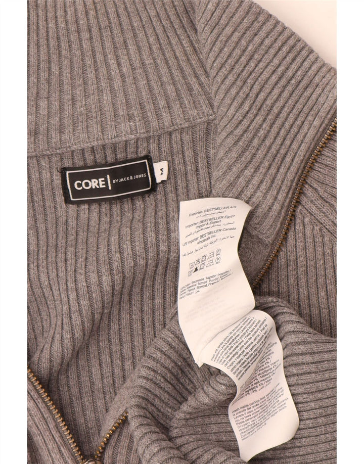 Maglione cardigan da uomo Jack & Jones in cotone grigio medio