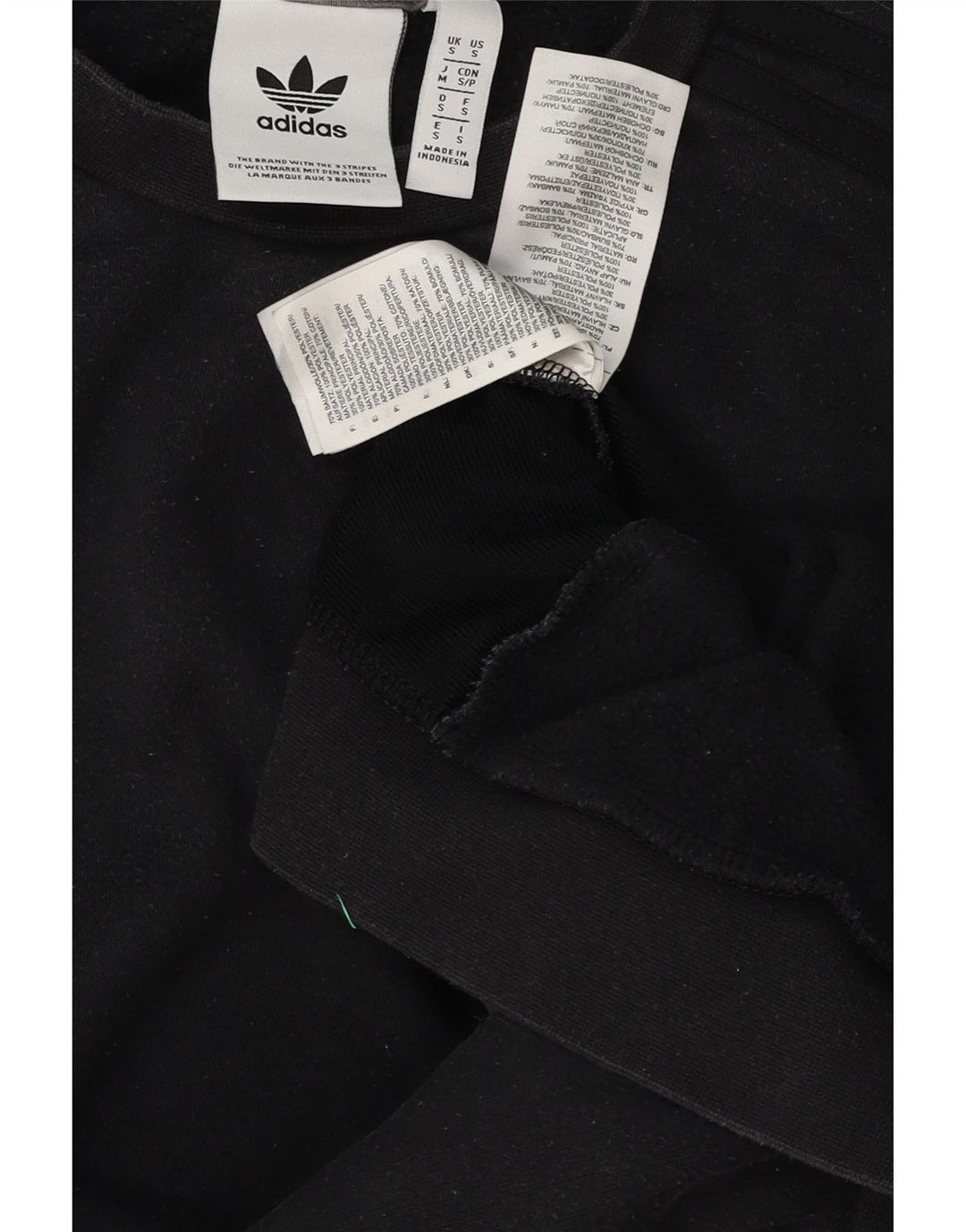 Felpa da uomo Adidas maglione piccolo nero in cotone color block