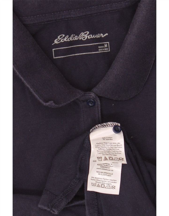 EDDIE BAUER Womens Polo Shirt UK 12 Medium Navy Blue Cotton Vintage Eddie Bauer and Second-Hand Eddie Bauer from Messina Hembry 