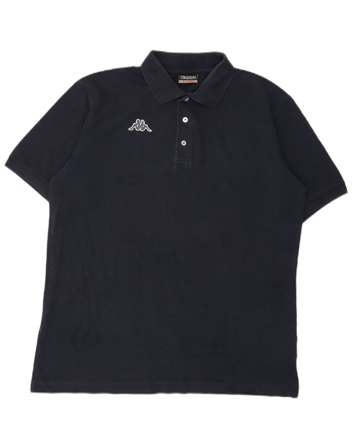 Polo Kappa da uomo XL in cotone blu navy