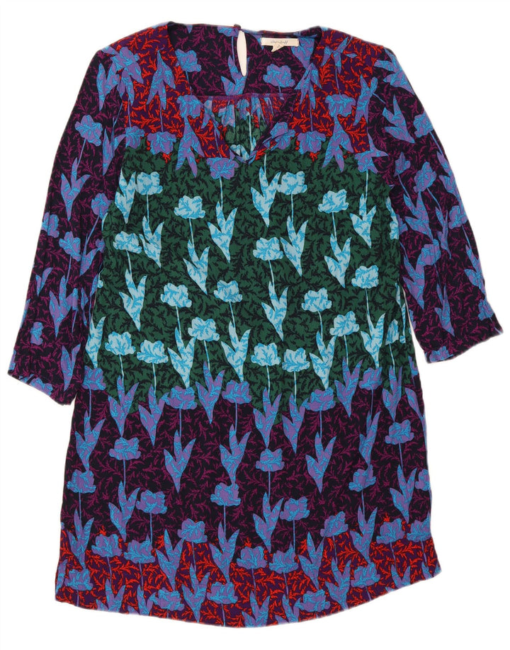 Abito a trapezio con maniche a 3/4 da donna White Stuff UK 14 Grande motivo floreale multicolore