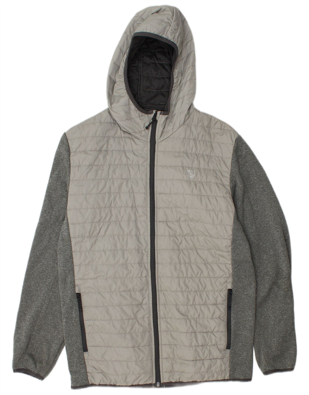 Giacca imbottita con cappuccio da uomo Jack & Jones UK 38 Colorblock grigio medio