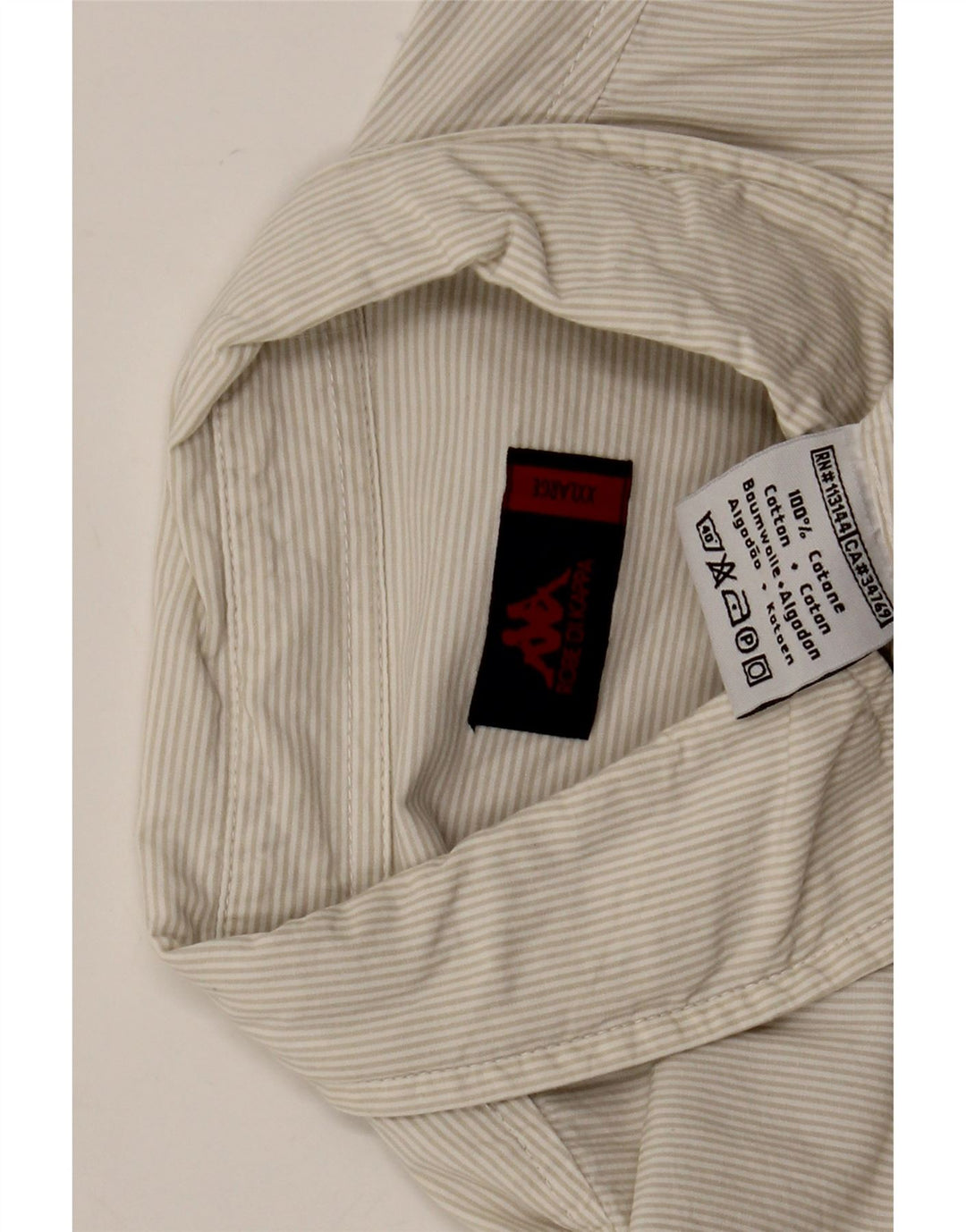 Camicia Uomo Kappa 2XL Cotone Gessato Beige