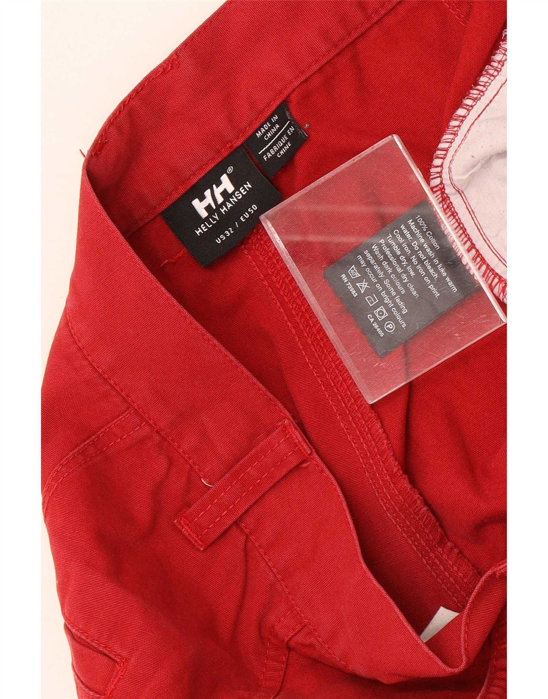 Pantaloncini chino da uomo Helly Hansen EU 50 Large W32 cotone rosso