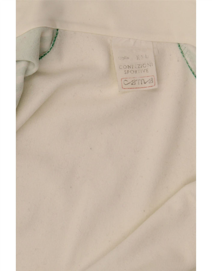 Giacca da tuta da uomo vintage 2XL in nylon color block bianco